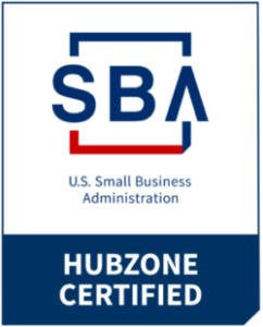 logo for U.S. Small Business Administration (S.B.A.) HUBZone-Certified