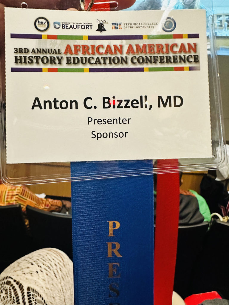 ID badge for Anton C. Bizzell, M.D. at third annual African American history education conference
